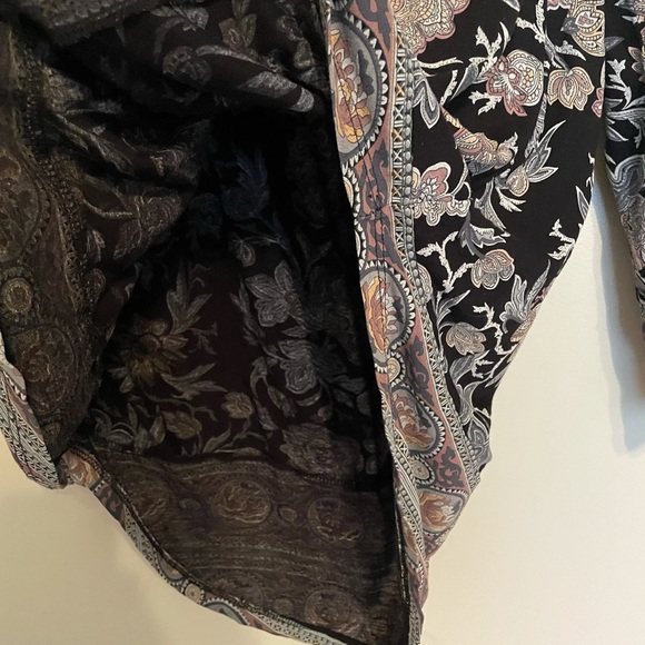 Lucky Brand boho Large floral high low 3/4 sleeve top - Picture 7 of 7